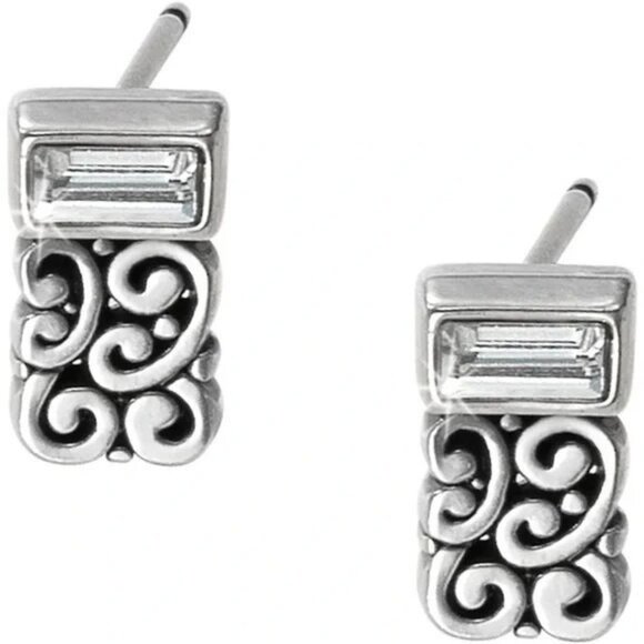 Brighton Baroness post crystal silver earrings NWT - Picture 1 of 2